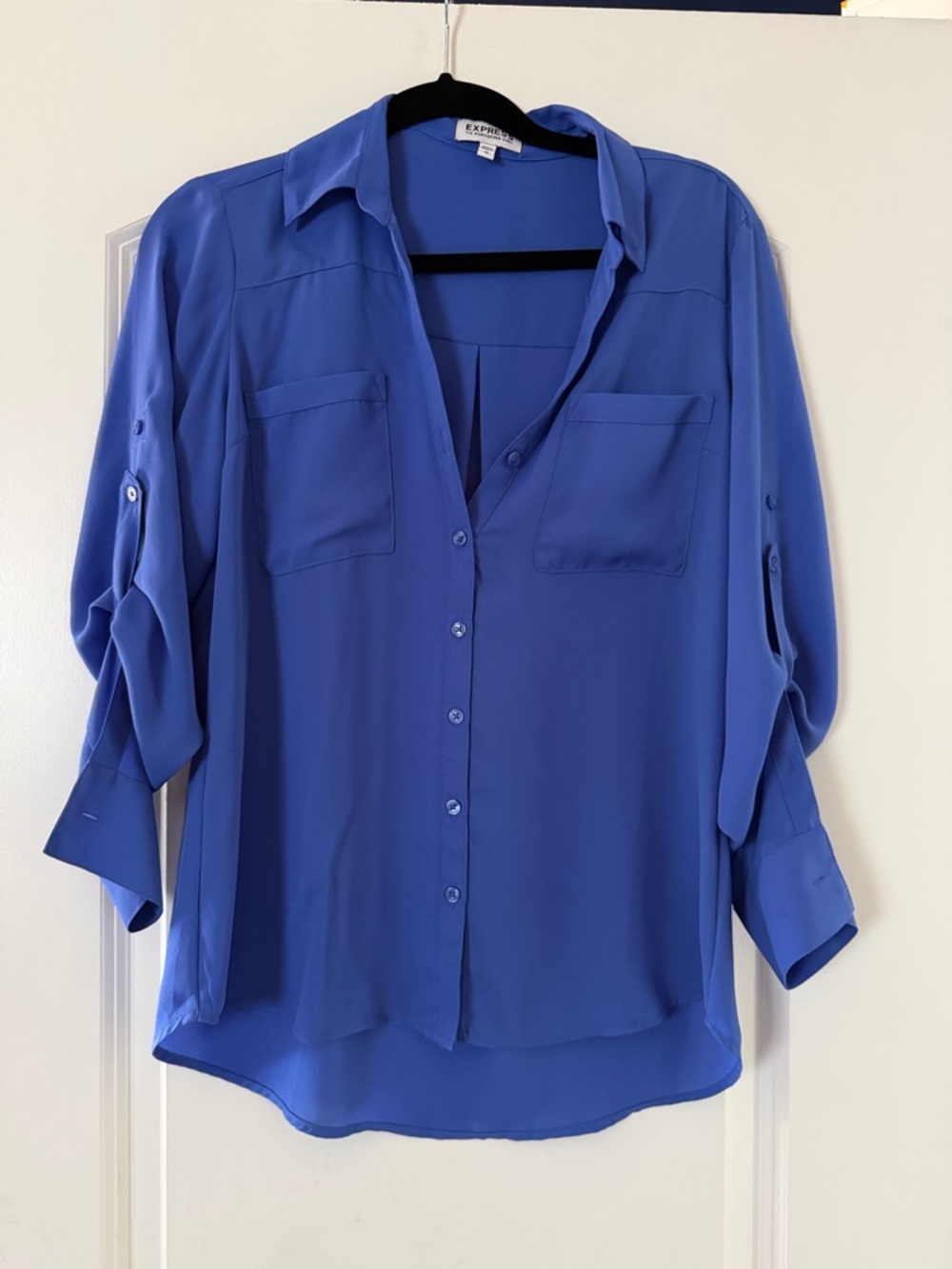 Express Periwinkle Button-Down Blouse